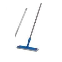 QuickTask™ polyester knit flat mop, laundered, white, 16" x 5" (41 x 12.5cm) as mounted on frame-0