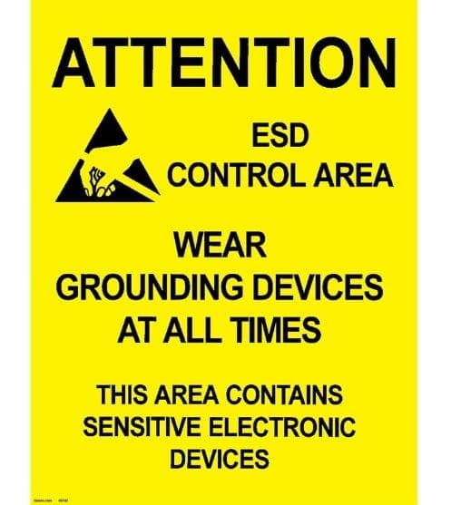 ESD Awareness Sign, RS-471, 8.5" x 11"-0
