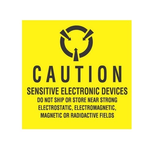 2 x 2, "Caution Sensitive Electronic Devices ... Magnetic Or Radioactive Fields"-0