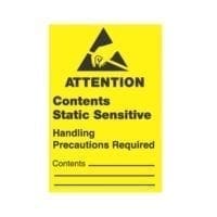 1-3/4 x 2-1/2, "Attention Contents Static Sensitive Handling Precautions Required"-0