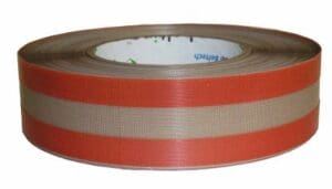 1-1/2″ wide PTFE Fabric Tape with 1/2″ non-sticky Zone down the middle for over the element – 50′ Roll