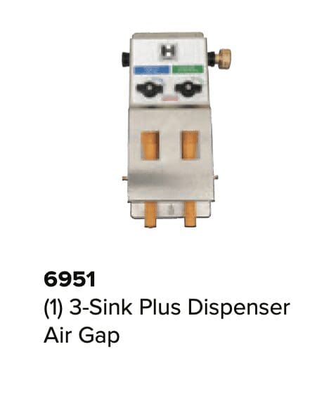 3-Sink Plus Dispenser 2 Product Air Gap