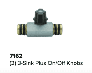 3-Sink Plus Dispenser On/Off Knobs