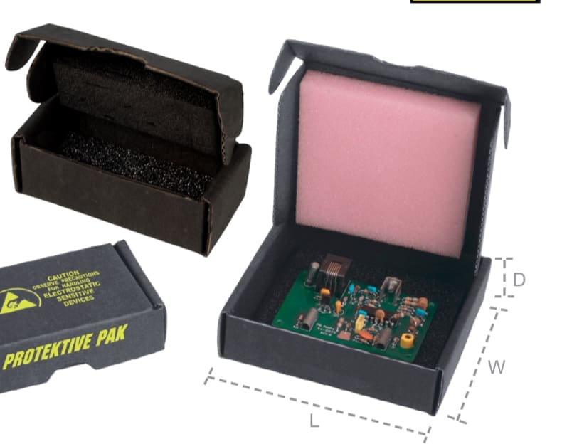 SMALL COMPONENT SHIPPER, BLACK FOAM TOP/BOTTOM, 07x3-1/2x1