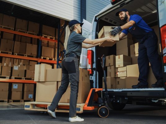 Outside,Of,Logistics,Distributions,Warehouse:,Diverse,Team,Of,Workers,Use